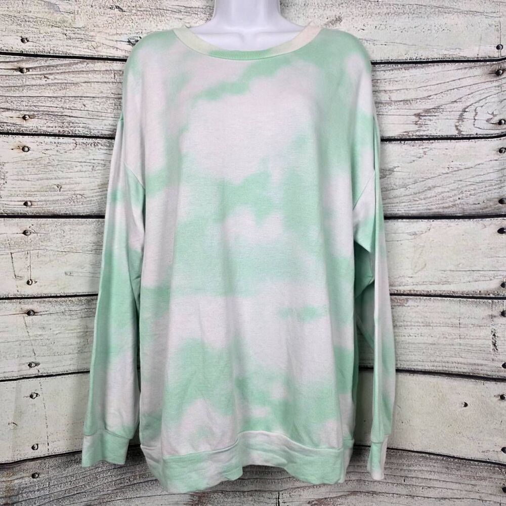 Roxy Mint Green Tie Dye Oversized Sweatshirt Size L